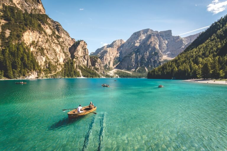 Dramatic mountain lake landscape like Nordic fjords