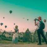 Friends travelling together with backpacks