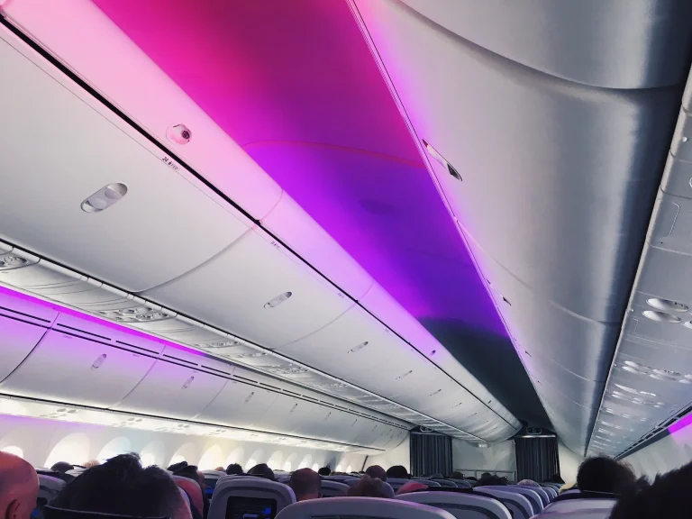 Passenger jet in flight