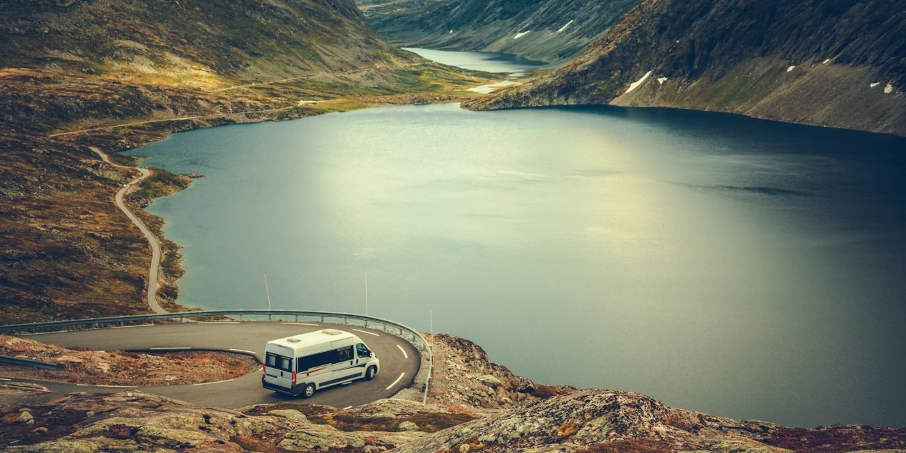 RV Camper Scenic Road Trip