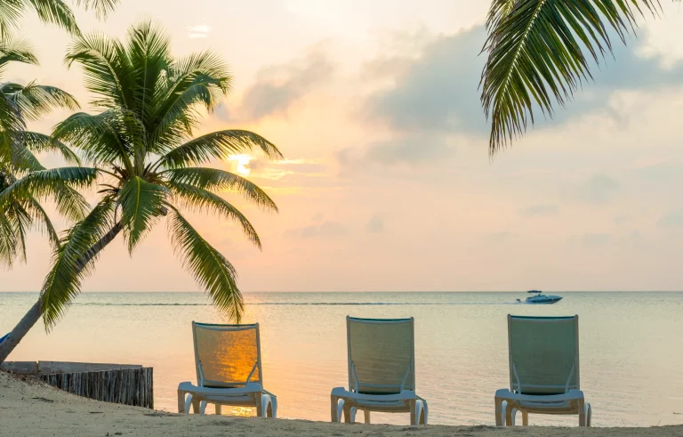Sunrise on a holiday beach